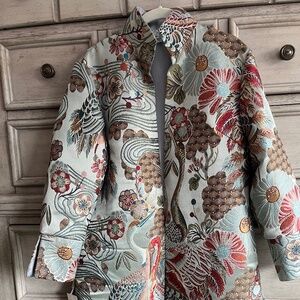 Grace Chuang New York Embroidered Silk NWT jacket Medium Multi-Color